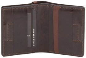 Портмоне з коричневої шкіри Grande Pelle (13251)
