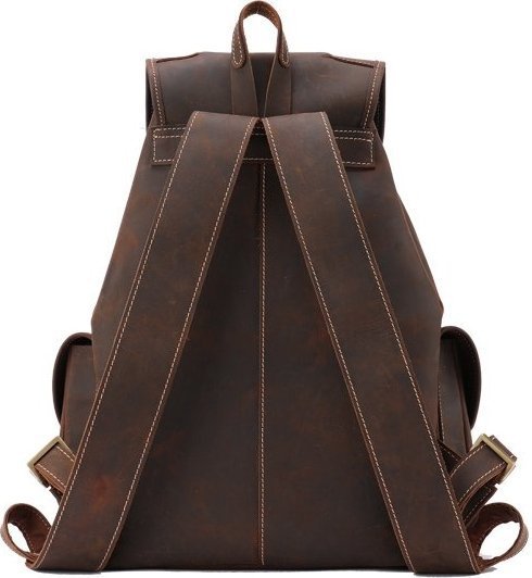 Місткий вінтажний рюкзак коричневого кольору VINTAGE STYLE (14713)
