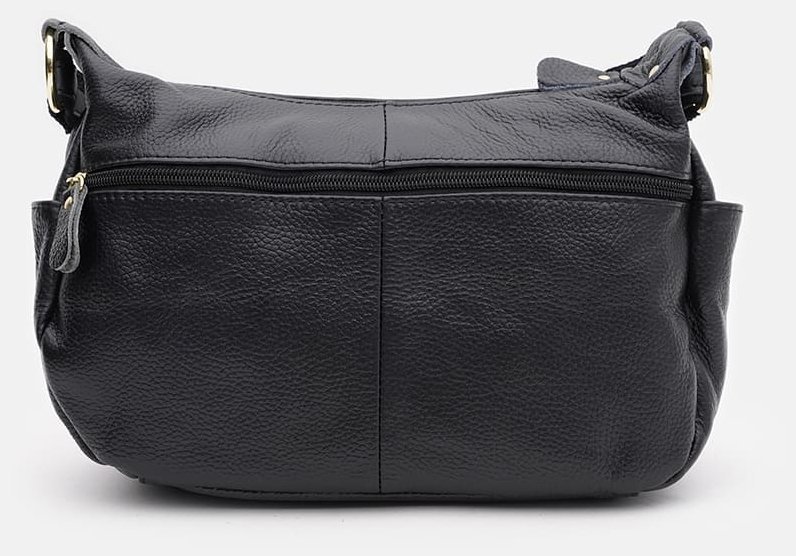 Женская кожаная сумка черного цвета с одной лямкой на плечо Keizer 71690
