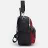 Женский текстильный рюкзак-сумка среднего размера в бордово-черном цвете Monsen 71790 - 3