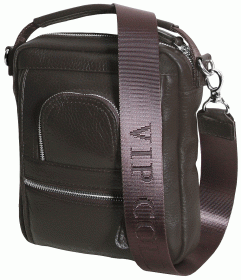 Мужская барсетка из фактурной кожи с ручкой для носки Vip Collection 102390 коричневая