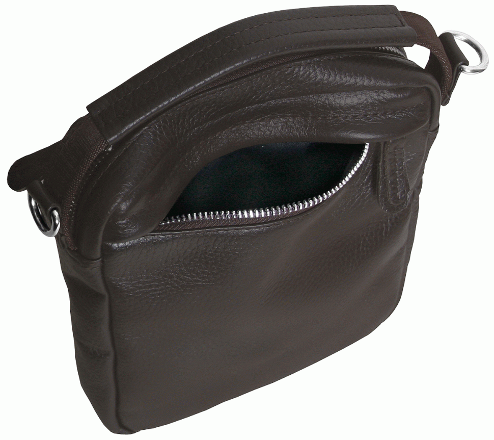 Чоловіча барсетка з фактурної шкіри із ручкою для носіння Vip Collection 102390 коричнева фото №8 Чоловіча барсетка з фактурної шкіри із ручкою для носіння Vip Collection 102390 коричнева modnotak фото №8