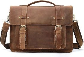 Вінтажна чоловіча сумка - портфель рудого кольору VINTAGE STYLE (14775)
