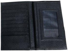 Портмоне органайзер зі шкіри флотар Vip Collection 102490 (чорний колір)