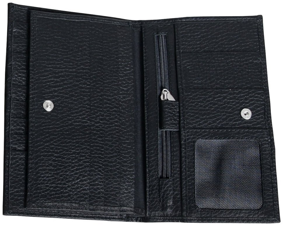 Портмоне органайзер зі шкіри флотар Vip Collection 102490 (чорний колір) modnotak фото №3