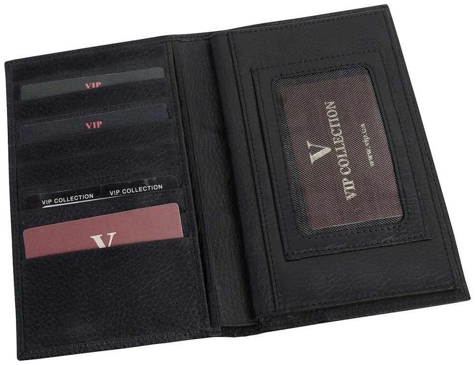 Портмоне органайзер зі шкіри флотар Vip Collection 102490 (чорний колір) modnotak фото №5
