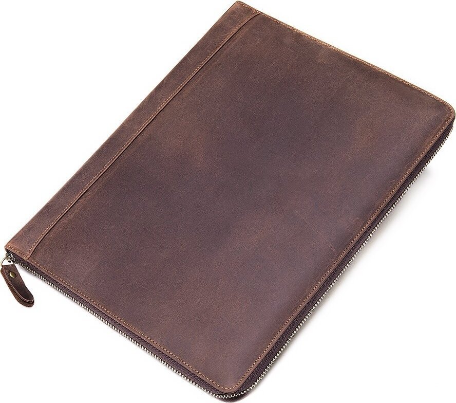 Коричневая мужская папка-органайзер для документов из матовой кожи Vintage (20238)
