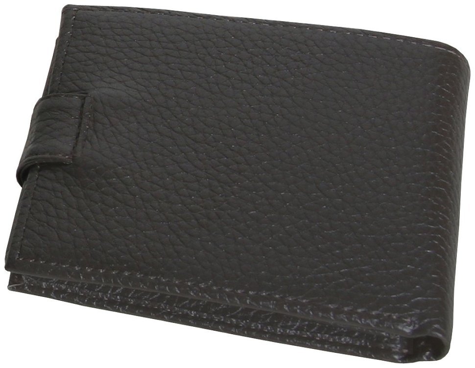 Коричневе портмоне з фіксацією на кнопку в зернистій шкірі Vip Collection 102590 фото №2 Коричневе портмоне з фіксацією на кнопку в зернистій шкірі Vip Collection 102590 modnotak фото №2