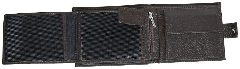 Коричневе портмоне з фіксацією на кнопку в зернистій шкірі Vip Collection 102590 фото №4 Коричневе портмоне з фіксацією на кнопку в зернистій шкірі Vip Collection 102590 modnotak фото №4