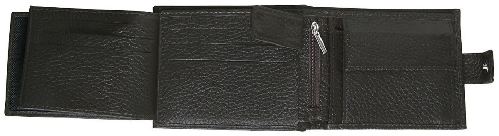 Коричневе портмоне з фіксацією на кнопку в зернистій шкірі Vip Collection 102590 фото №5 Коричневе портмоне з фіксацією на кнопку в зернистій шкірі Vip Collection 102590 modnotak фото №5