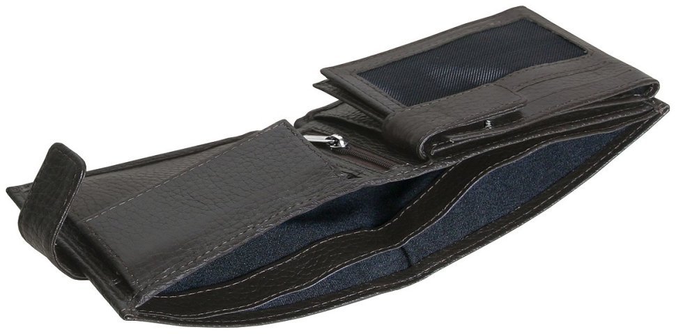 Коричневе портмоне з фіксацією на кнопку в зернистій шкірі Vip Collection 102590 фото №6 Коричневе портмоне з фіксацією на кнопку в зернистій шкірі Vip Collection 102590 modnotak фото №6