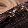 Маленька коричнева чоловіча сумка з натуральної шкіри з тисненням під крокодила Vintage (2421300) - 9