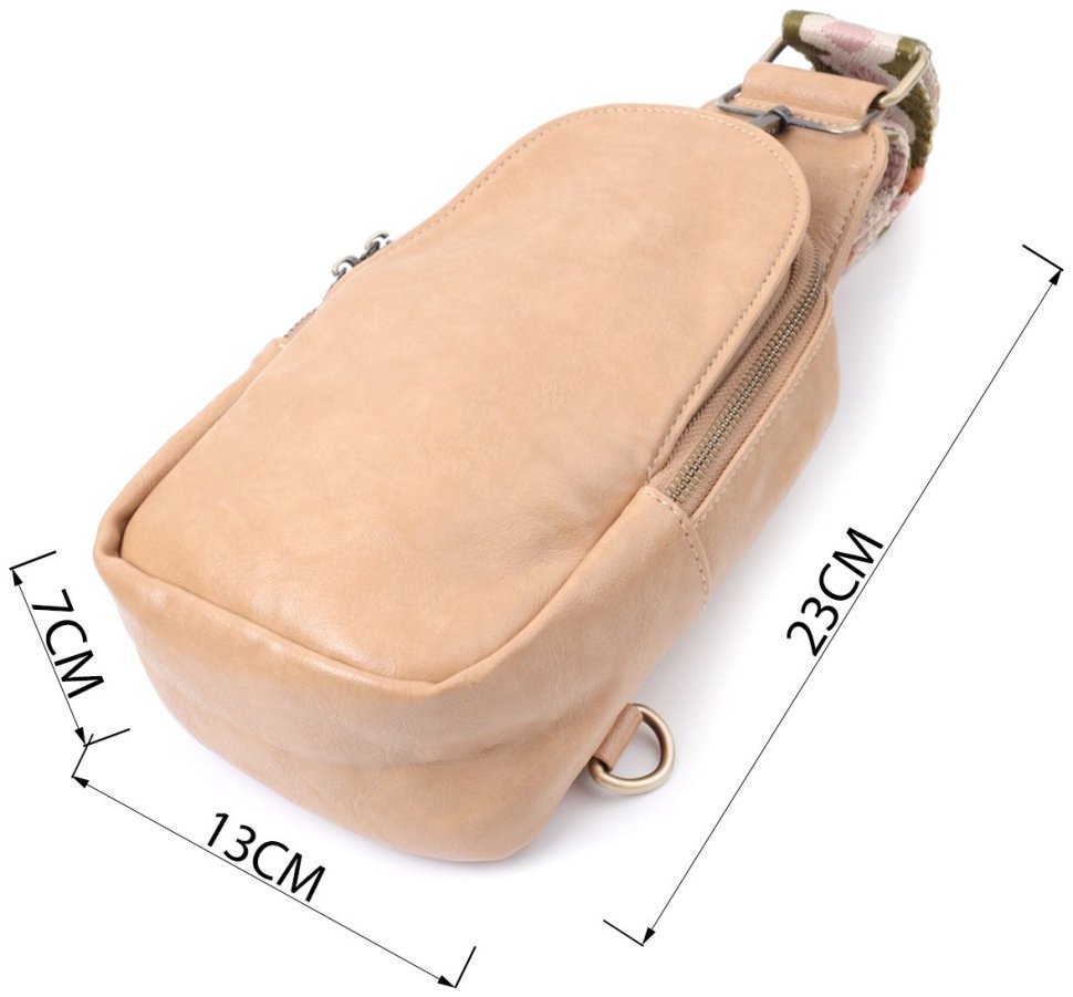 Женская сумка через плечо из экокожи Vintage 22790 Светло-коричневая фото №3 Женская сумка через плечо из экокожи Vintage 22790 Светло-коричневая modnotak фото №3