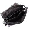 Черная мужская сумка-мессенджер из фактурной кожи с плечевым ремнем Tiding Bag (15767) - 5