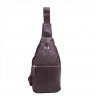 Мужская наплечная сумка-слинг коричневого цвета из натуральной кожи Tiding Bag ( 15923) - 2