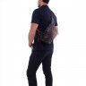 Мужская наплечная сумка-слинг коричневого цвета из натуральной кожи Tiding Bag ( 15923) - 6