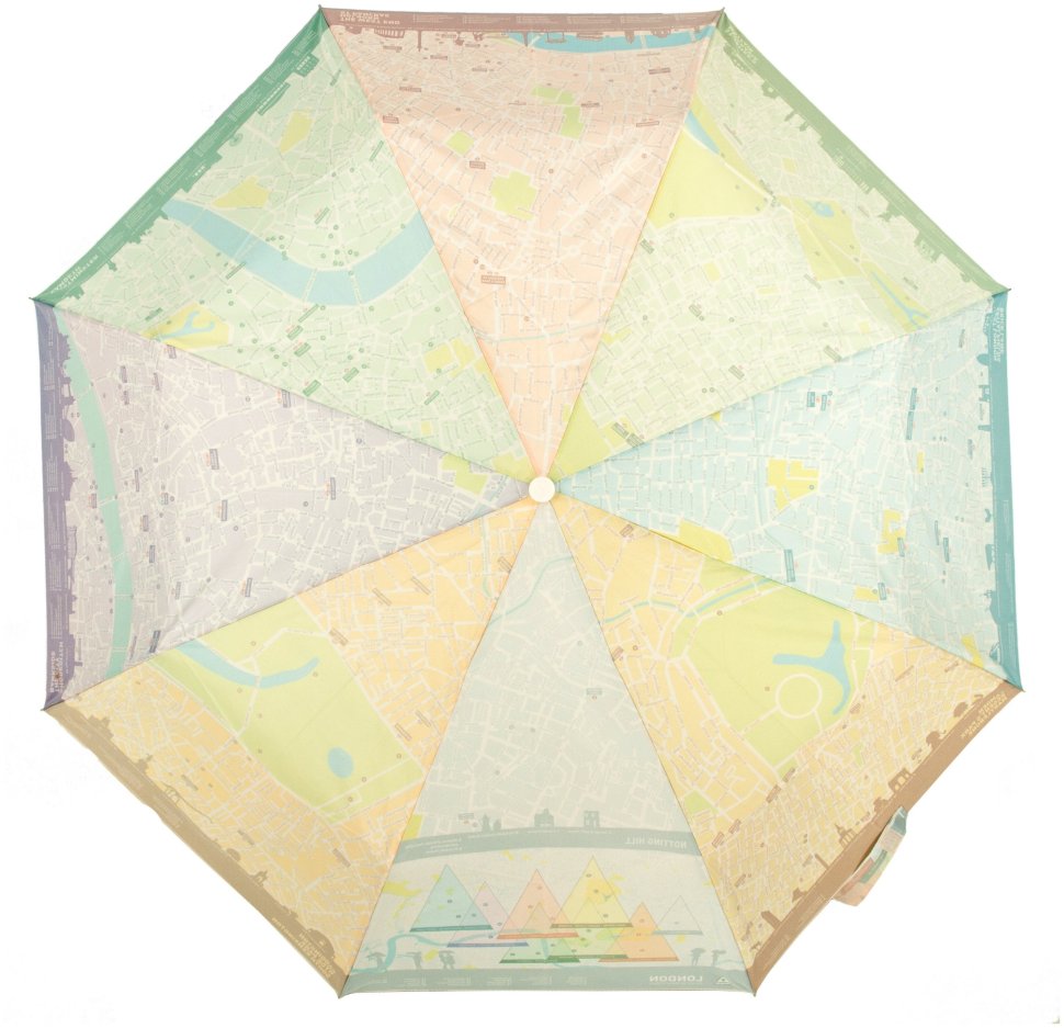 Зонт женский Fulton Brollymap L761 London Map (Механика, складной, разноцветный с принтом карты Лондона) 93790 modnotak фото №4