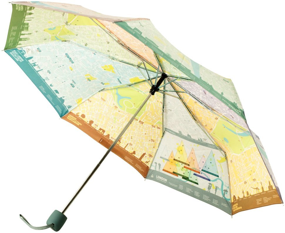Зонт женский Fulton Brollymap L761 London Map (Механика, складной, разноцветный с принтом карты Лондона) 93790 modnotak фото №5