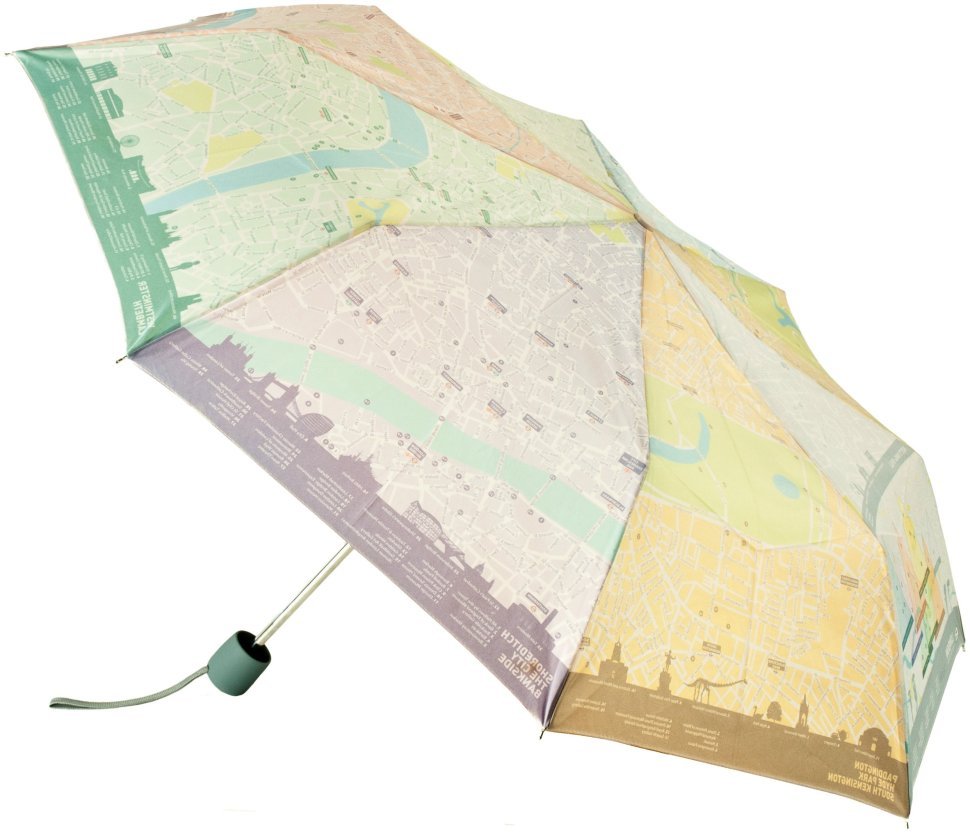 Зонт женский Fulton Brollymap L761 London Map (Механика, складной, разноцветный с принтом карты Лондона) 93790 modnotak фото №6