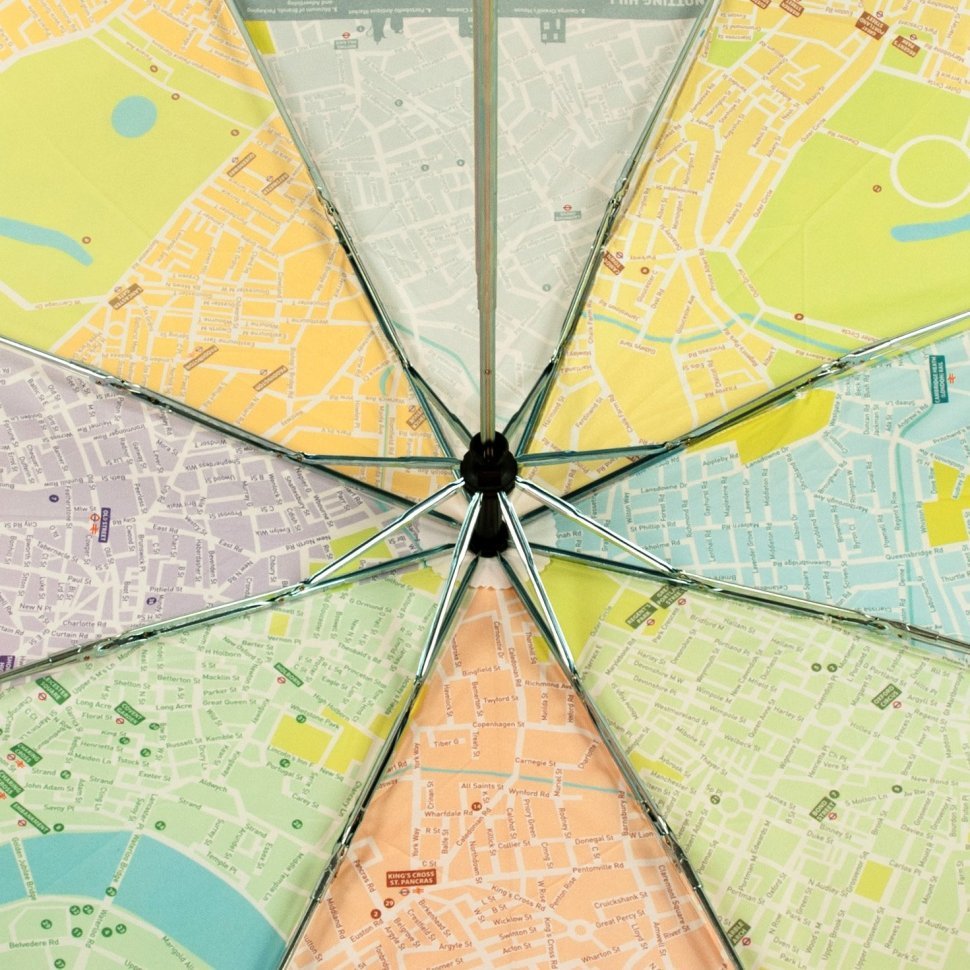 Зонт женский Fulton Brollymap L761 London Map (Механика, складной, разноцветный с принтом карты Лондона) 93790 modnotak фото №10