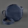 Темно-синяя круглая сумка-рюкзак ручной работы из натуральной кожи BlankNote Maxi (12738) - 3