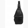 Стильная мужская кожаная сумка-слинг черного цвета на одну шлейку Tiding Bag (15889) - 3