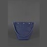 Темно-синяя сумка из винтажной кожи с молниевой застежкой BlankNote Пазл M (12764) - 6