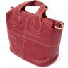 Красная женская сумка на молнии из кожи флотар Vintage (20405) - 1