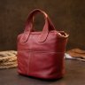Красная женская сумка на молнии из кожи флотар Vintage (20405) - 4