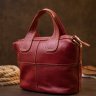 Красная женская сумка на молнии из кожи флотар Vintage (20405) - 5