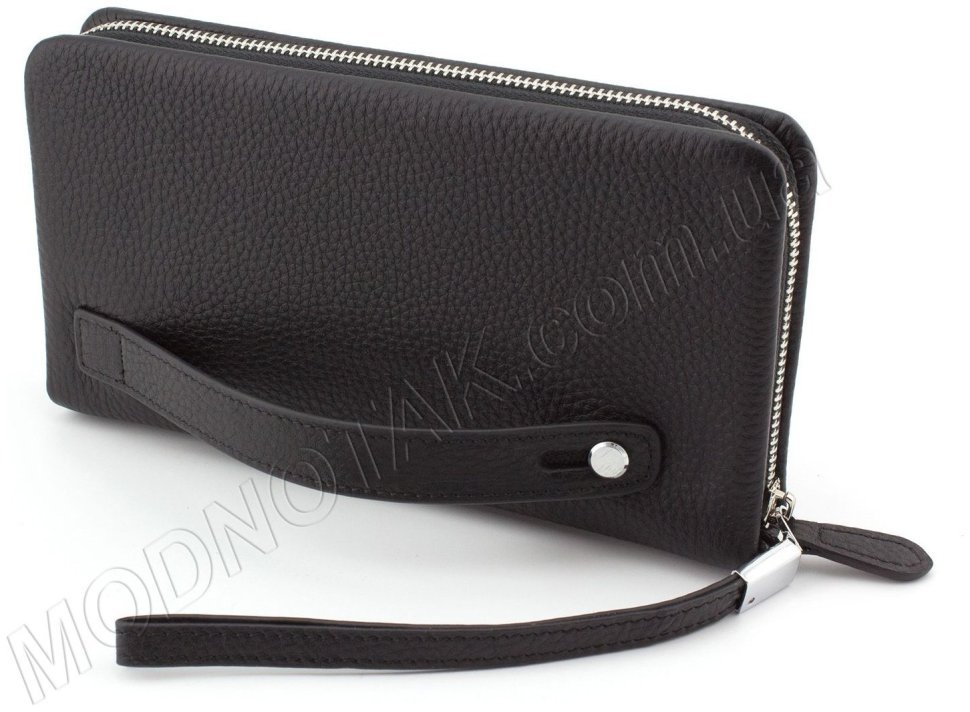 Чорний чоловічий клатч на блискавці з натуральної шкіри Marco Coverna (18544) modnotak фото №2