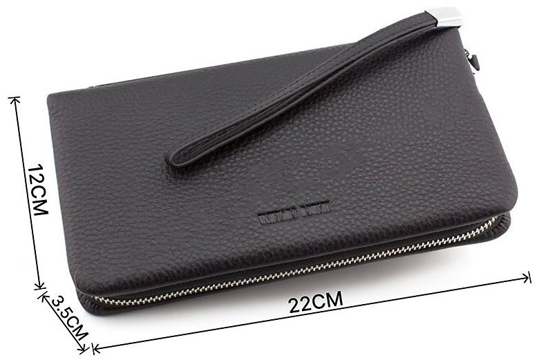 Чорний чоловічий клатч на блискавці з натуральної шкіри Marco Coverna (18544) modnotak фото №3