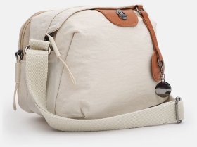 Женская текстильная сумка через плечо белого цвета Monsen 104490