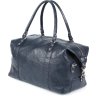 Містка дорожня сумка синього кольору з натуральної шкіри флотар SHVIGEL (00888) - 1