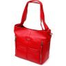 Красная женская сумка из натуральной кожи флотар с длинными ручками KARYA (2420876) - 1