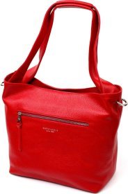Красная женская сумка из натуральной кожи флотар с длинными ручками KARYA (2420876)