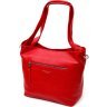 Красная женская сумка из натуральной кожи флотар с длинными ручками KARYA (2420876) - 2