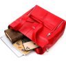 Червона сумка жіноча з натуральної шкіри флотар з довгими ручками KARYA (2420876) - 8