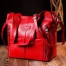 Красная женская сумка из натуральной кожи флотар с длинными ручками KARYA (2420876) - 9
