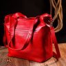 Червона сумка жіноча з натуральної шкіри флотар з довгими ручками KARYA (2420876) - 10