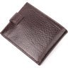 Чоловічий коричневий гаманець з натуральної шкіри з хлястиком KARYA (2421076) - 2