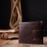 Чоловічий коричневий гаманець з натуральної шкіри з хлястиком KARYA (2421076) - 7