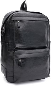 Чоловічий рюкзак для міста із чорного шкірозамінника Monsen 64890