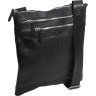 Добротная кожаная мужская сумка на плечо черного цвета Vip Collection (21090) - 1