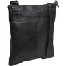 Добротная кожаная мужская сумка на плечо черного цвета Vip Collection (21090) - 4