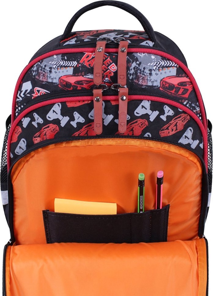 Школьный текстильный рюкзак для мальчиков с принтом автомобиля Bagland (55390)