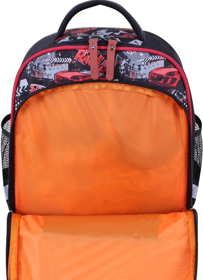 Шкільний текстильний рюкзак для хлопчиків з принтом автомобіля Bagland (55390)