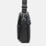 Мужская вертикальная кожаная сумка-барсетка черного цвета с ручкой Keizer (21361) - 5