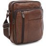 Компактная мужская кожаная сумка-планшет насыщенного коричневого цвета Keizer (55990) - 1