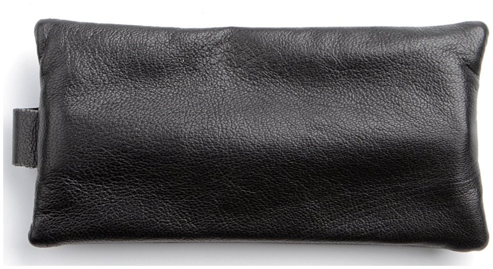 Містка недорога чорна ключниця з натуральної шкіри на блискавці Shvigel (2415203) modnotak фото №14